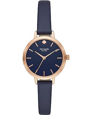 Amazon.com: Kate Spade New York Women&#39;s Metro Quartz Metal and Leather Three-Hand Watch, Color: Rose Gold, Navy (Model: KSW9004) : Clothing, Shoes &amp; Jewelry