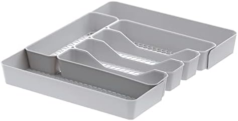 Amazon.com - Spectrum Diversified Hexa 5-Divider Silverware Buildup-Resistant Drawer Organizer &amp; Utensil Holder with Locking Expandable Wings, Easy-to-Clean Modern Kitchen Storage &amp; 