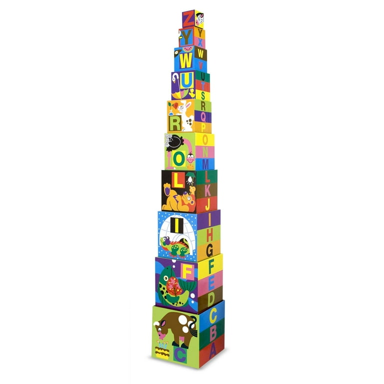 Melissa & Doug Deluxe 10-Piece Alphabet Nesting and Stacking Blocks - FSC Certified - Walmart.com