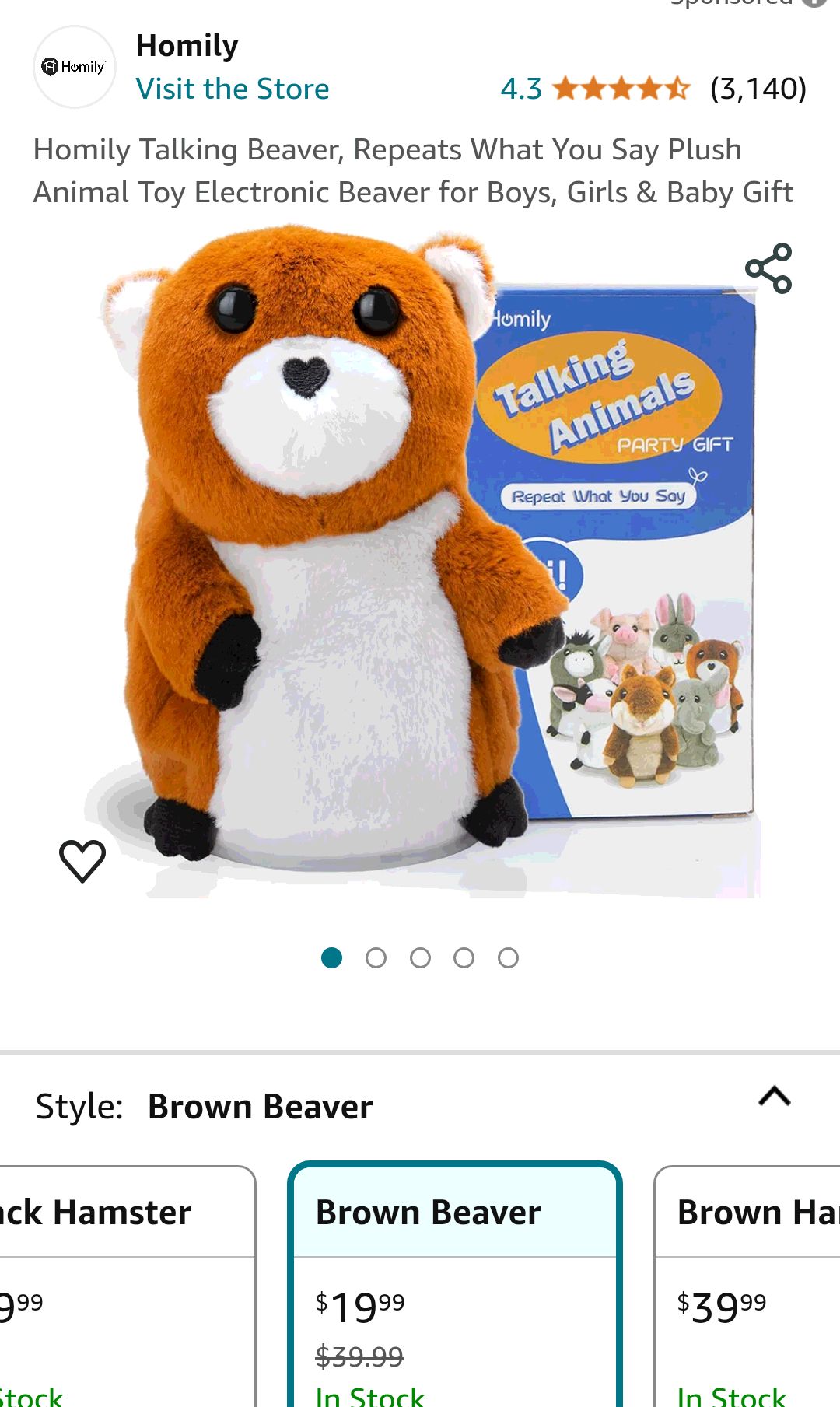 Homily Talking Beaver, Repeats What You Say Plush Animal Toy Electronic Beaver for Boys, Girls & Baby Gift : Toys & Games