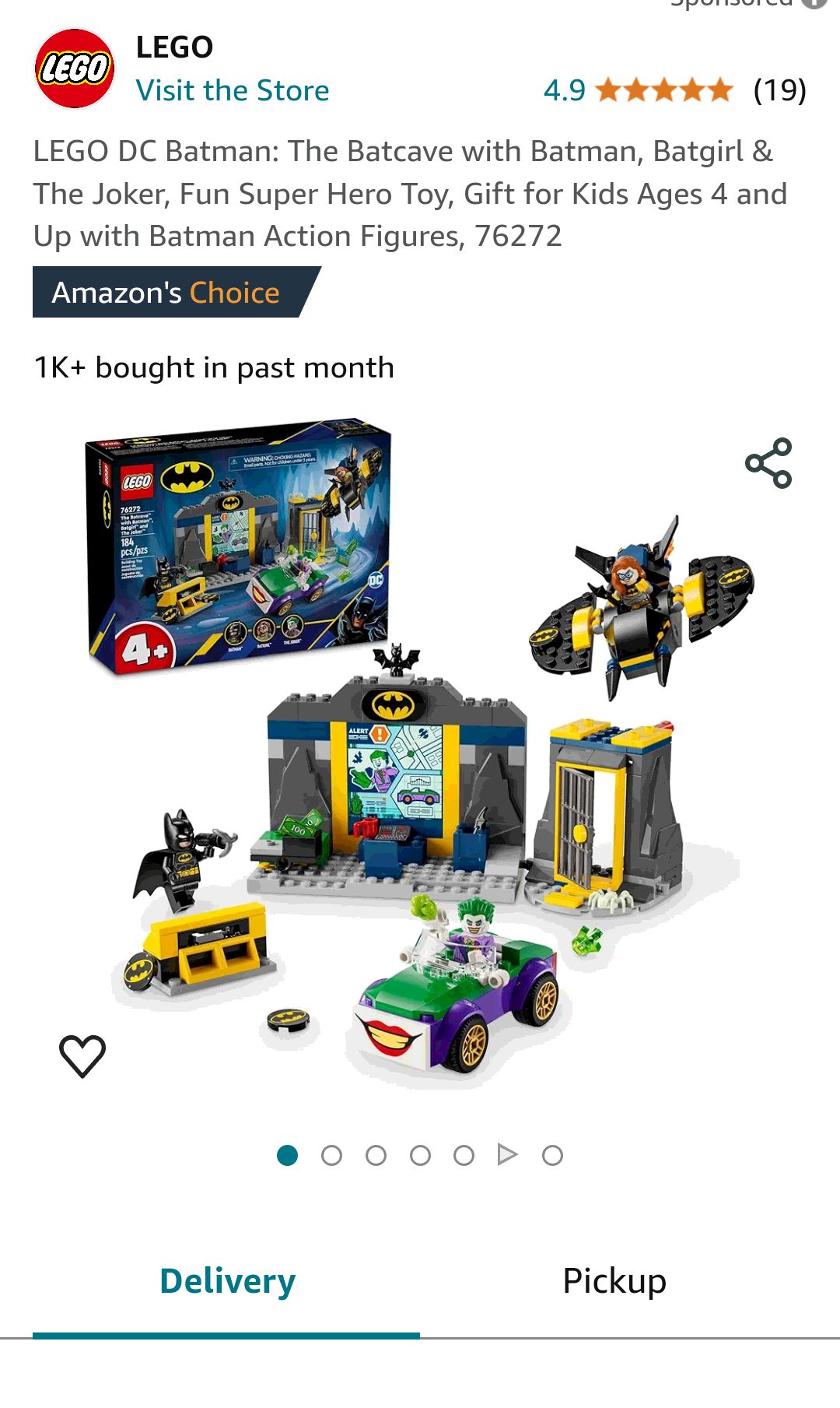 LEGO DC Batman: The Batcave with Batman, Batgirl & The Joker, Fun Super Hero Toy, Gift for Kids Ages 4 and Up with Batman Action Figures, 76272 : Toys & Games