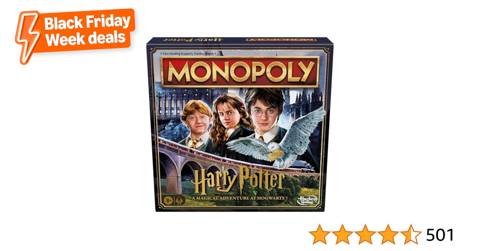 Limited-time deal: Monopoly Harry Potter Edition Board Game | A Magical Adventure at Hogwarts | Ages 8 and Up | 2 to 6 Players | Family Games | Gifts for Kids and Adults