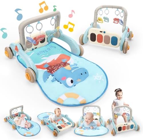 Baby Play Gym and Walker Learning for Boy Girl, Baby Play Mat Activity Gym Musical Activity