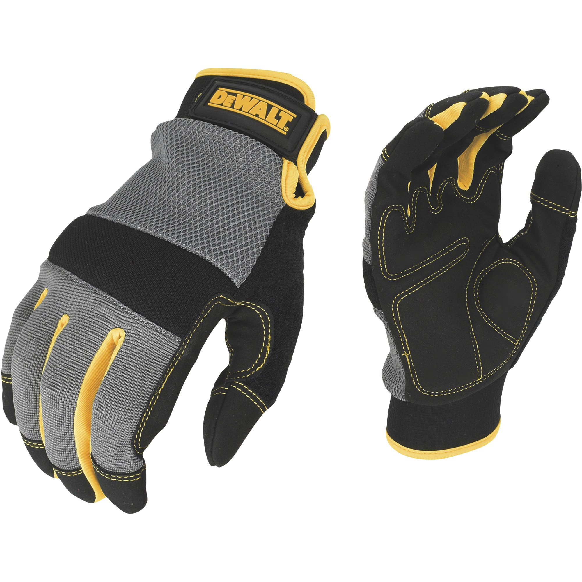 DEWALT Men's Foam Padded Performance Mechanic's Gloves — Gray/Black/Yellow | Northern Tool