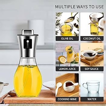 Amazon.com: volikos Oil Sprayer for Cooking, Olive Oil Spray Bottle, 200ml Olive Oil Sprayer Mister for Salad Making, Frying, BBQ, Air Fryers, Kitchen Baking : Home & Kitchen