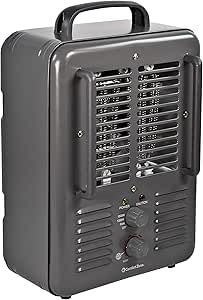 Amazon.com: Comfort Zone Electric Portable Milkhouse Style Utility Space Heater with Adjustable Thermostat, Overheat Protection, and Safety Tip-Over Switch, Ideal for Garage or Greenhouse, 1