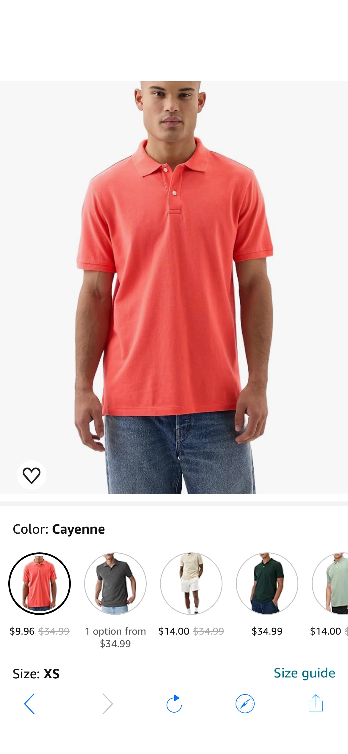 GAP Mens Stretch Pique Polo Shirt