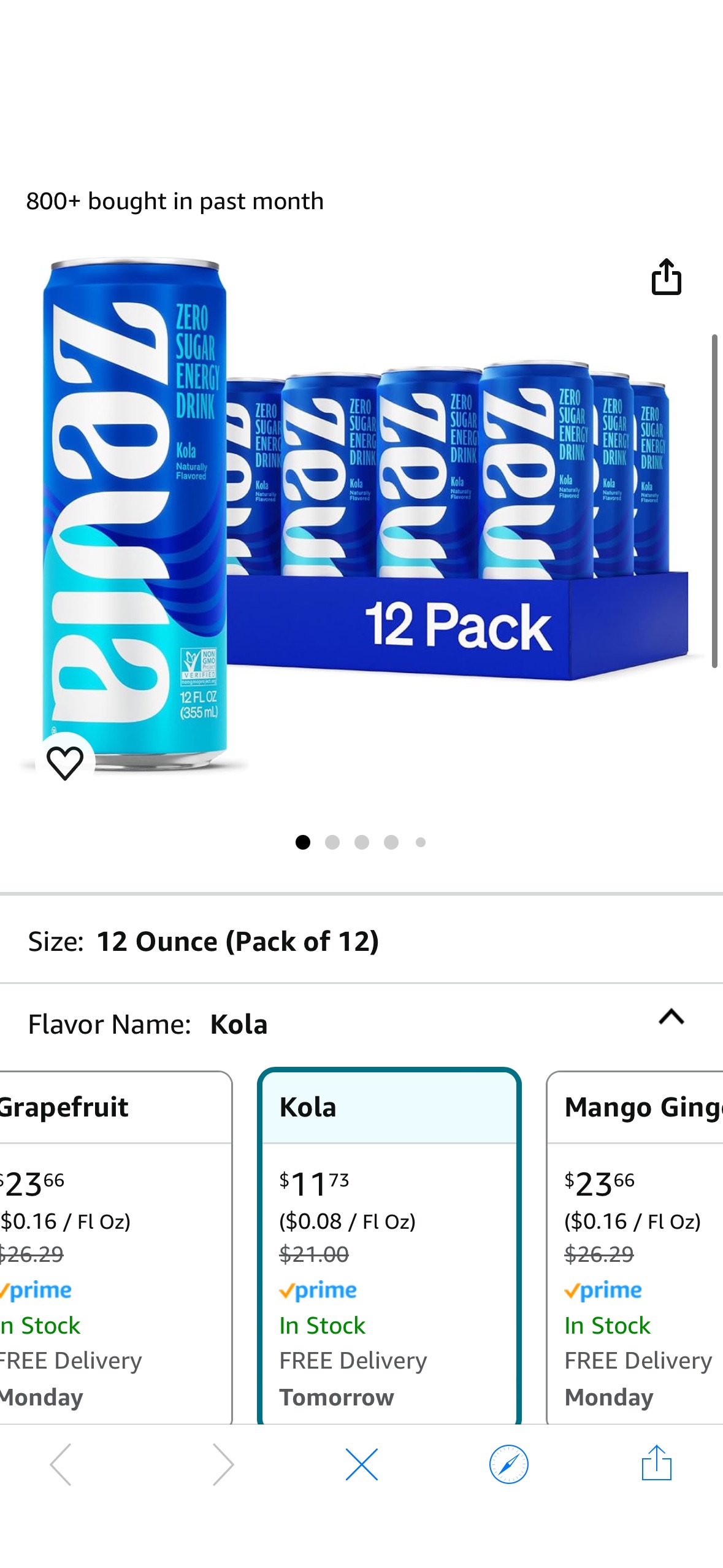 Amazon.com : Zevia Zero Sugar Energy Drink, Kola, Vegan Friendly, Kosher, Gluten Free & Non-GMO, 12 Fluid Ounce (Pack of 12) : Grocery & Gourmet Food