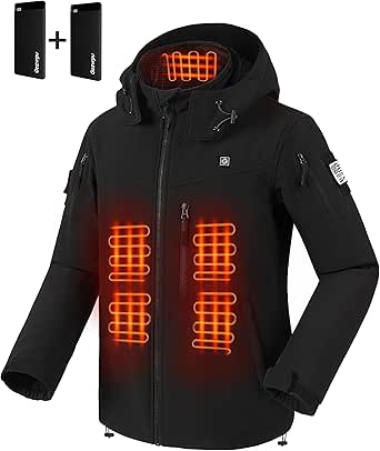 Amazon.com: Gozvrpu Heated Jacket for Women and Men - equipped With 2 Pcs of 10000mAh Large Capacity Battery Pack