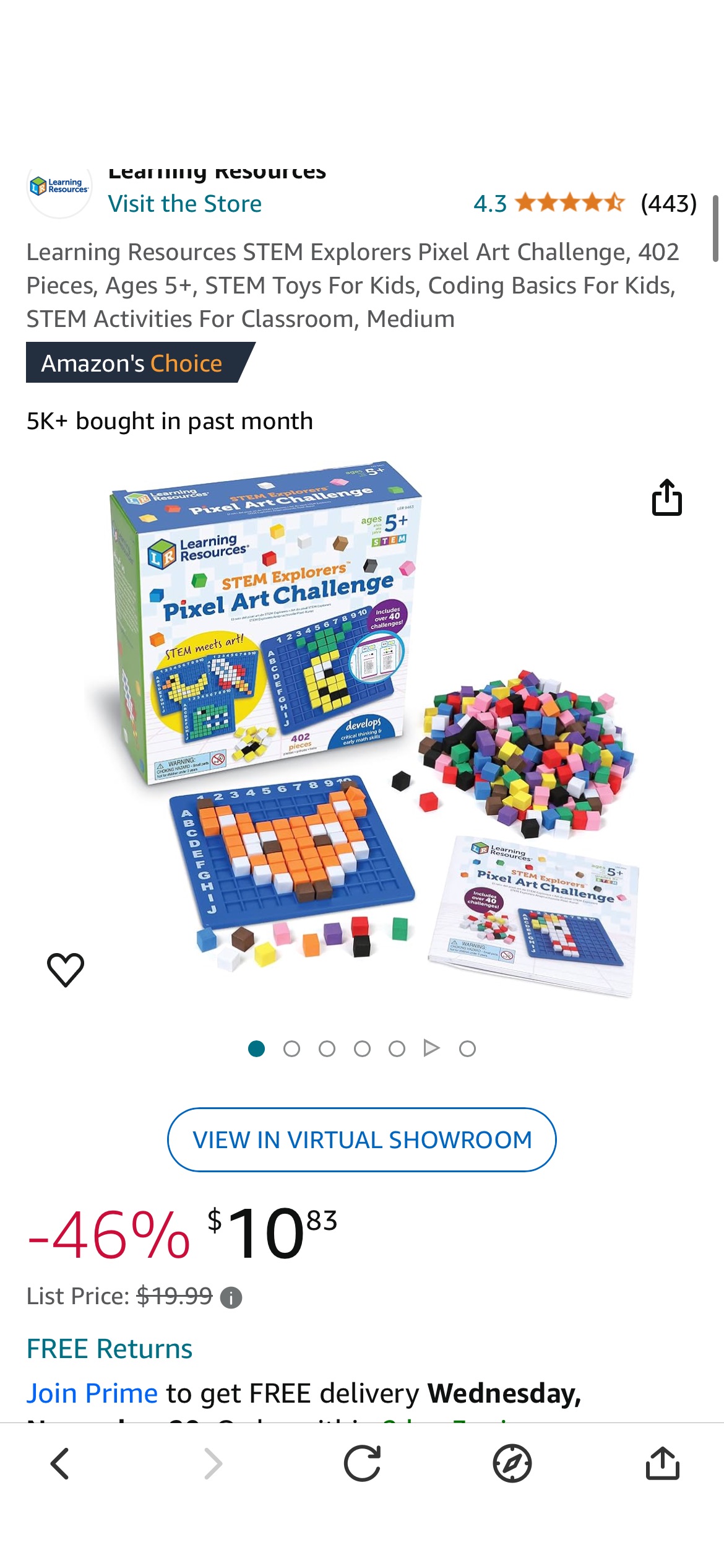 Amazon.com: Learning Resources STEM Explorers Pixel Art Challenge, 402 Pieces, Ages 5+, STEM Toys For Kids, Coding Basics For Kids, STEM Activities For Classroom, Medium : Toys & Games益智游戏