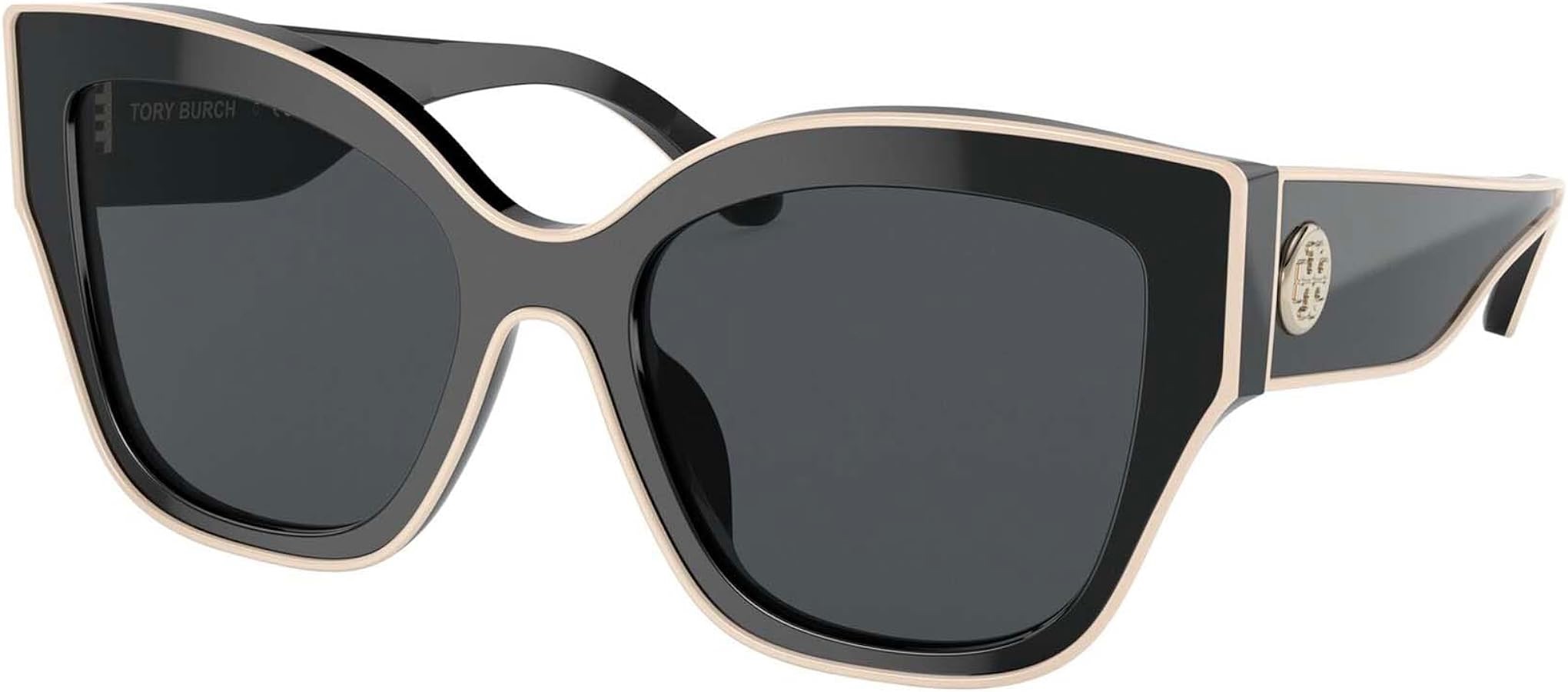 Amazon.com: Tory Burch Sunglasses TY 7184 U 192987 Black With Ivory Piping : Clothing, Shoes & Jewelry