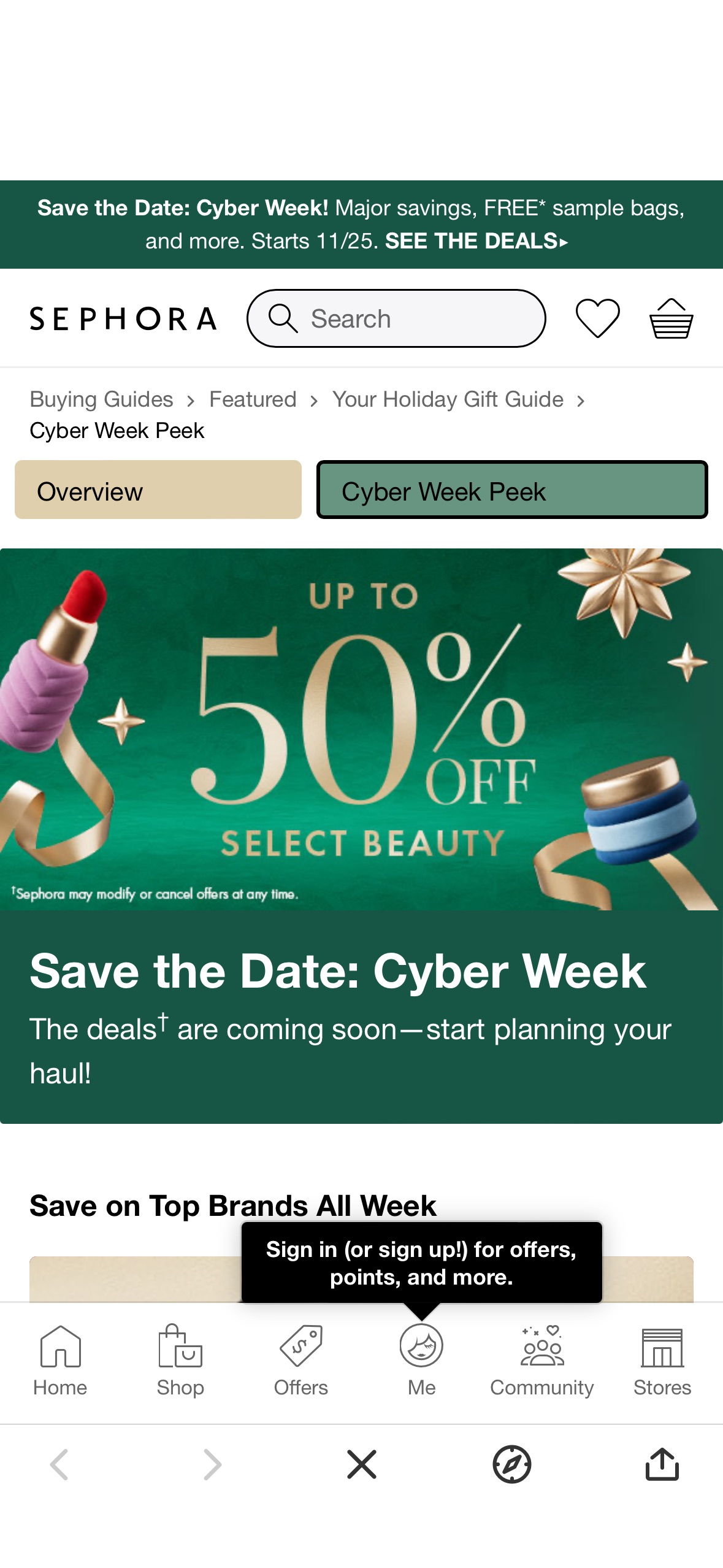 预告 Sephora Cyber Week Sale Starts 11/25