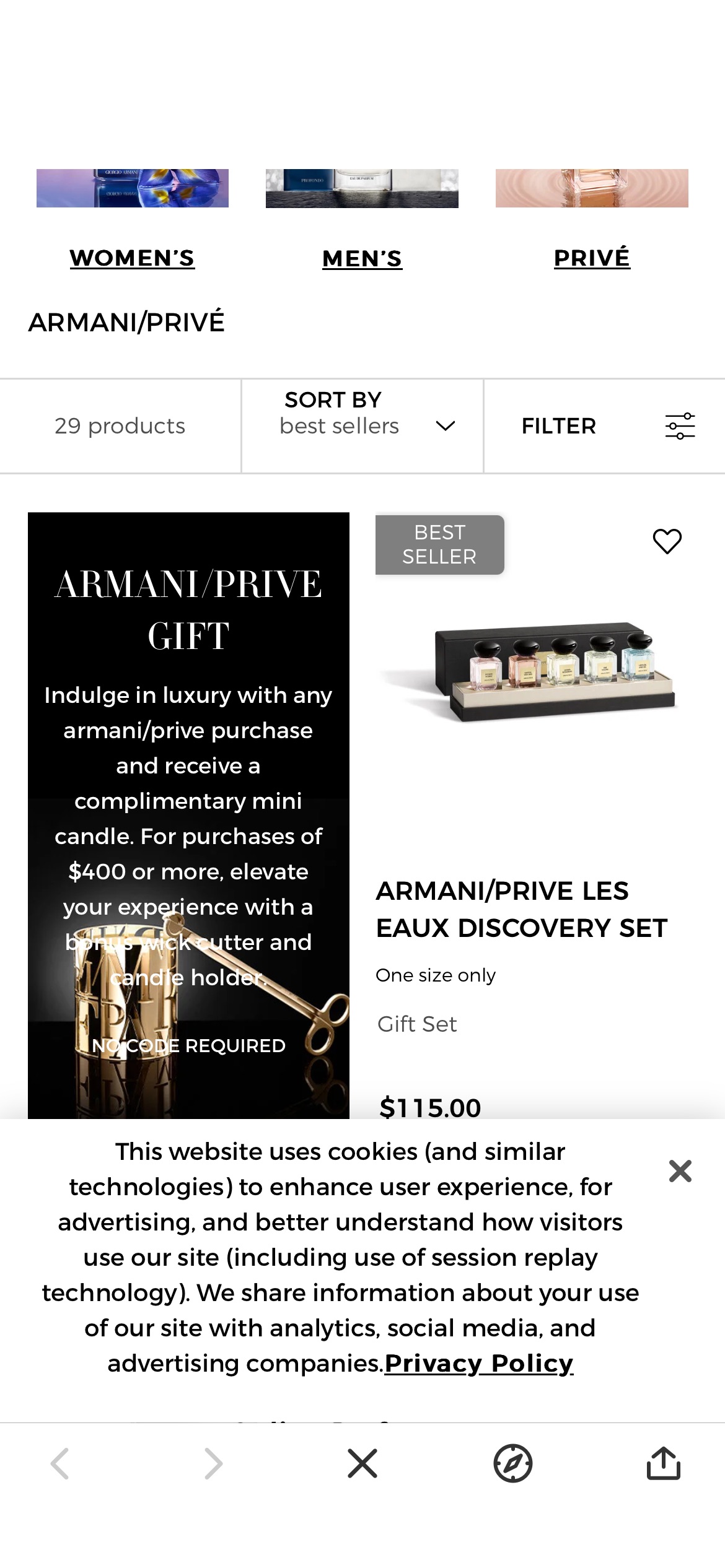 Armani Prive Unisex Fragrances | Giorgio Armani Beauty 阿玛尼美容：限时|购买任何大型阿玛尼/私人香水时，选择一支免费的迷你蜡烛（结账时）！此外，如果您在Armani/Prive上花费400美元以上，您将获得一个灯芯切割器和烛台。售完即购物