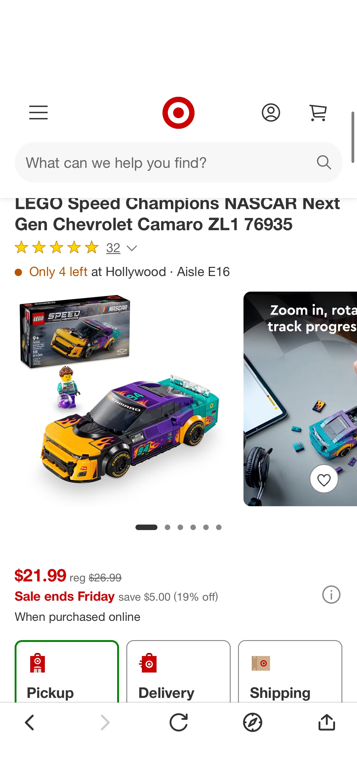 Lego Speed Champions Nascar Next Gen Chevrolet Camaro Zl1 76935 : Target