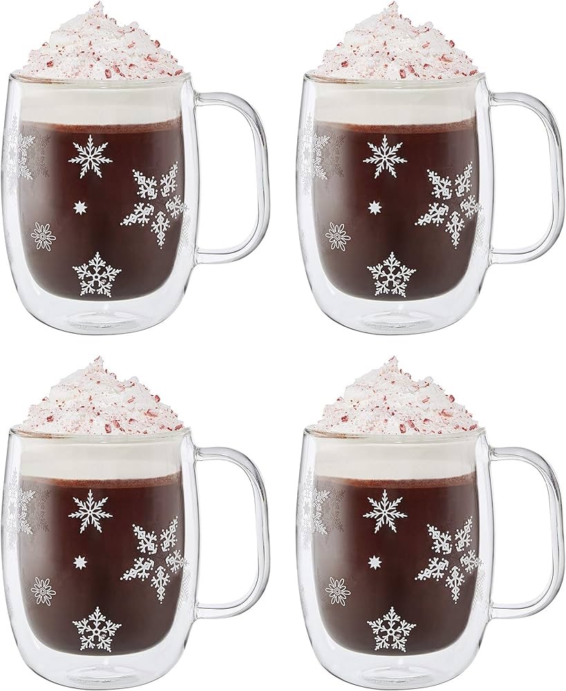 Amazon.com: ZWILLING Sorrento Plus 4-pc 12oz. Double Wall Glass Coffee Mug Set