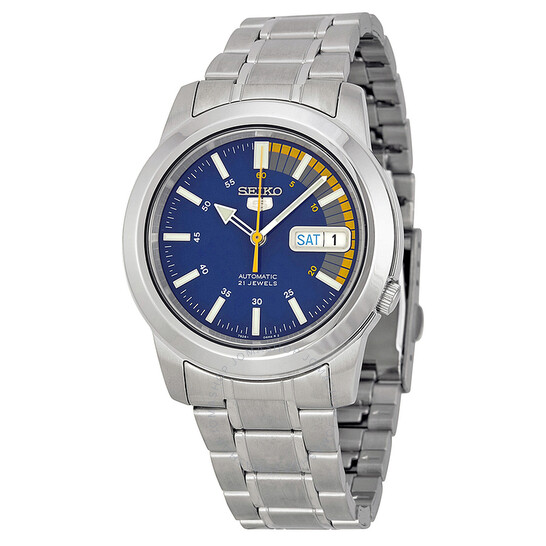 Seiko 5 Blue Automatic Blue Dial Men's Watch SNKK27 029665154996 - Watches, Stainless Steel - Jomashop