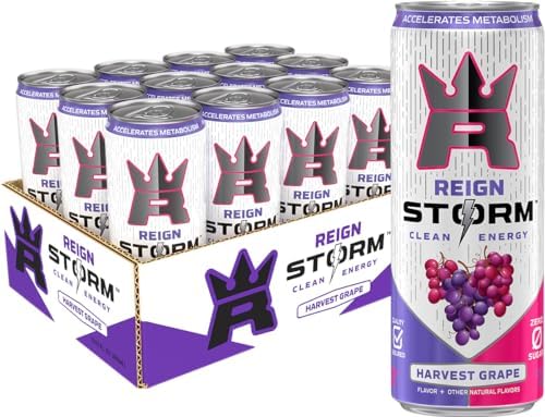 Amazon.com : REIGN Storm, Harvest Grape, Fitness &amp; Wellness Energy Drink, 12 Fl Oz (Pack of 12) : Grocery &amp; Gourmet Food