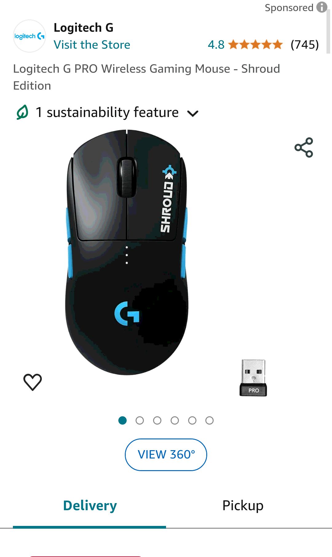 Logitech G PRO Wireless Gaming Mouse - Shroud Edition : Video Games