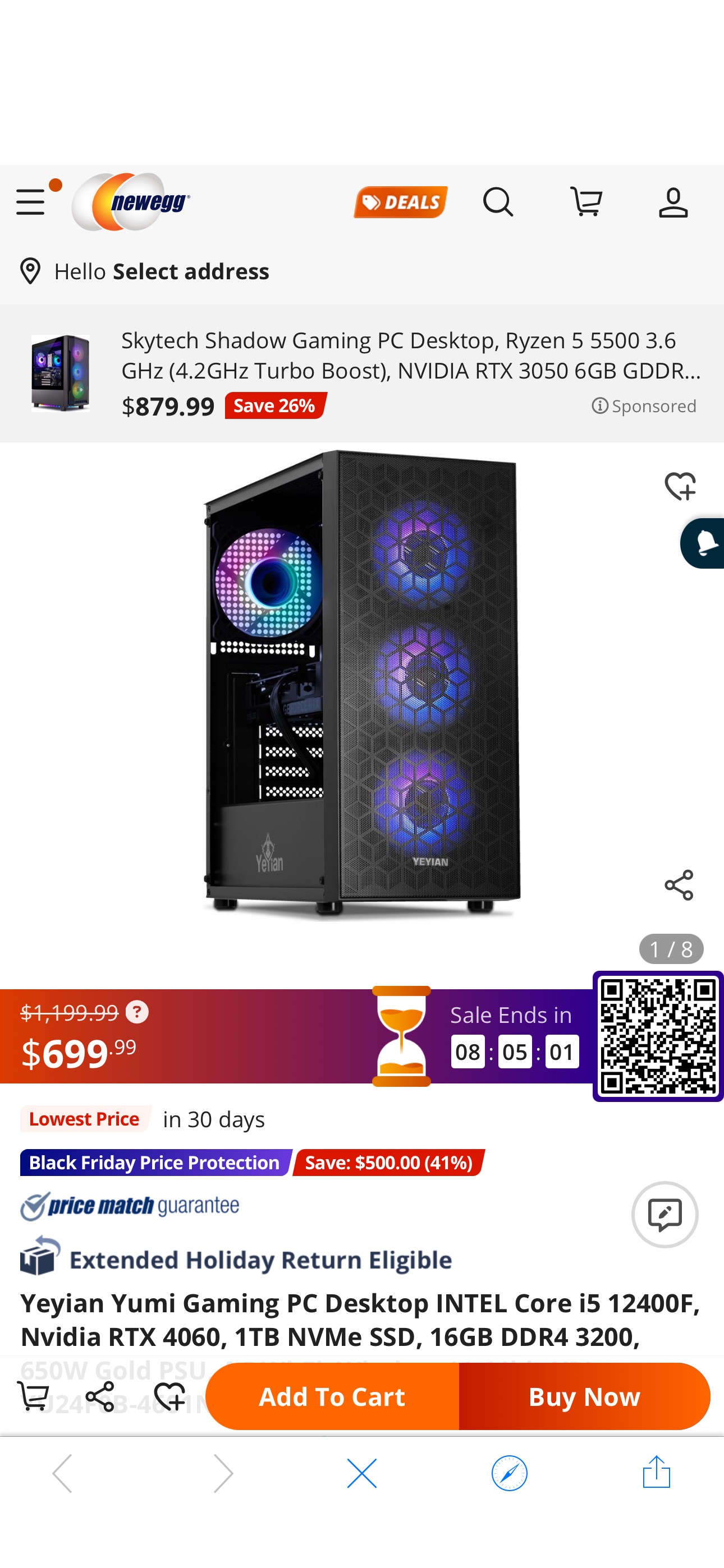 4060台式降价Yeyian Yumi Gaming PC Desktop INTEL Core i5 12400F, Nvidia RTX 4060, 1TB NVMe SSD, 16GB DDR4 3200, 650W Gold PSU, AC Wi-Fi, Window 11 64bit-YPI-YU24F0B-4601N - Newegg.com