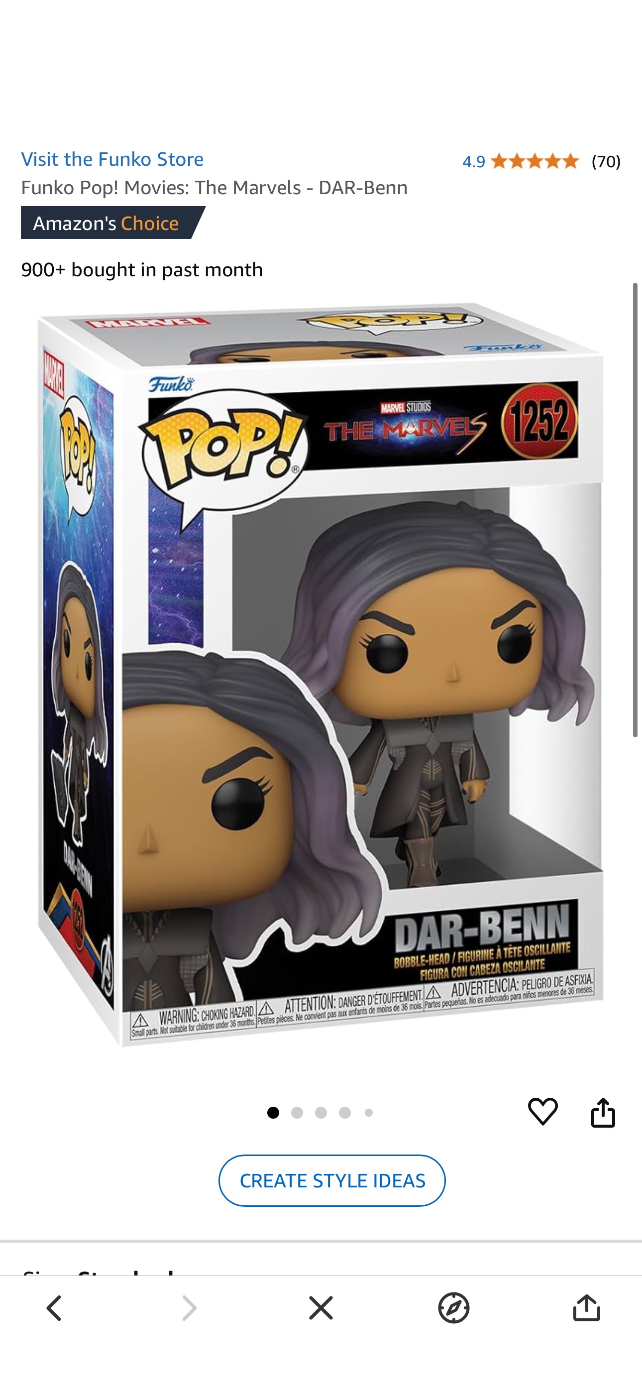 Amazon.com: Funko Pop! Movies: The Marvels - DAR-Benn : Funko: Toys & Games