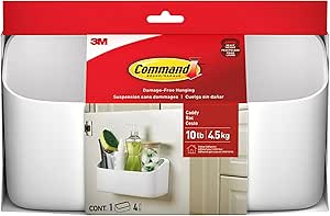 Amazon.com: Command 10 Lb Large Organizing Caddy with 4 Command Strips, 9.91&quot; x 3.38&quot; x 5.15&quot;, Heavyweight Damage-Free Hanging for Organizing Cleaning Supplies, Closet, and Pa