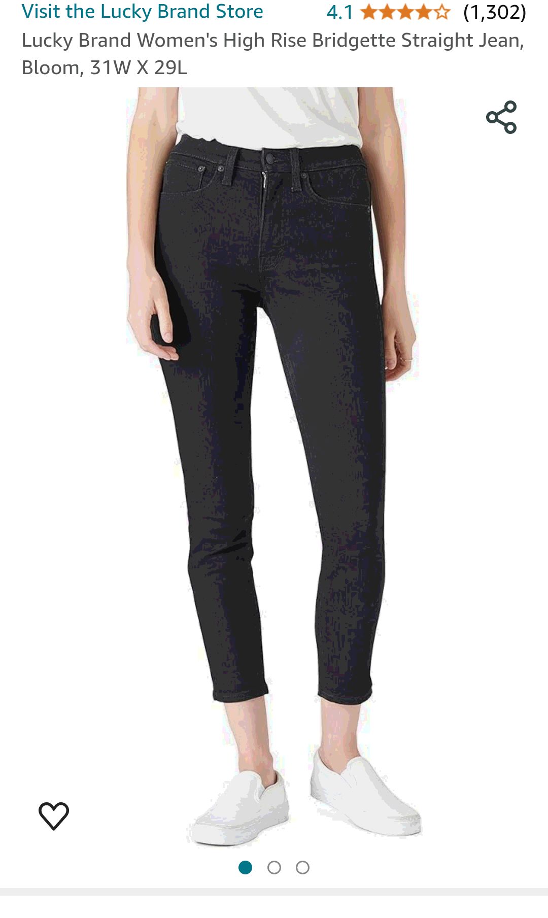 Lucky Brand Women's HIGH Rise Bridgette Skinny, Clean Black, 25 (US 0) at Amazon Women's Jeans store