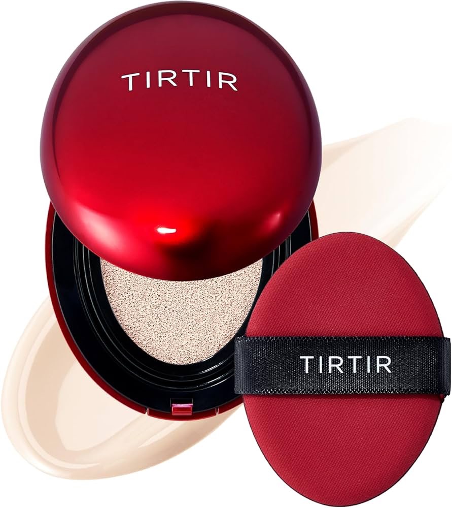 Amazon.com : TIRTIR Mask Fit Red Cushion Foundation | Full coverage, Weighless, Skin fit, Satin Glow Finish, Korean cushion foundation (#10C Shell, 0.63 Fl Oz (Pack of 1)) : Beauty & Personal Care