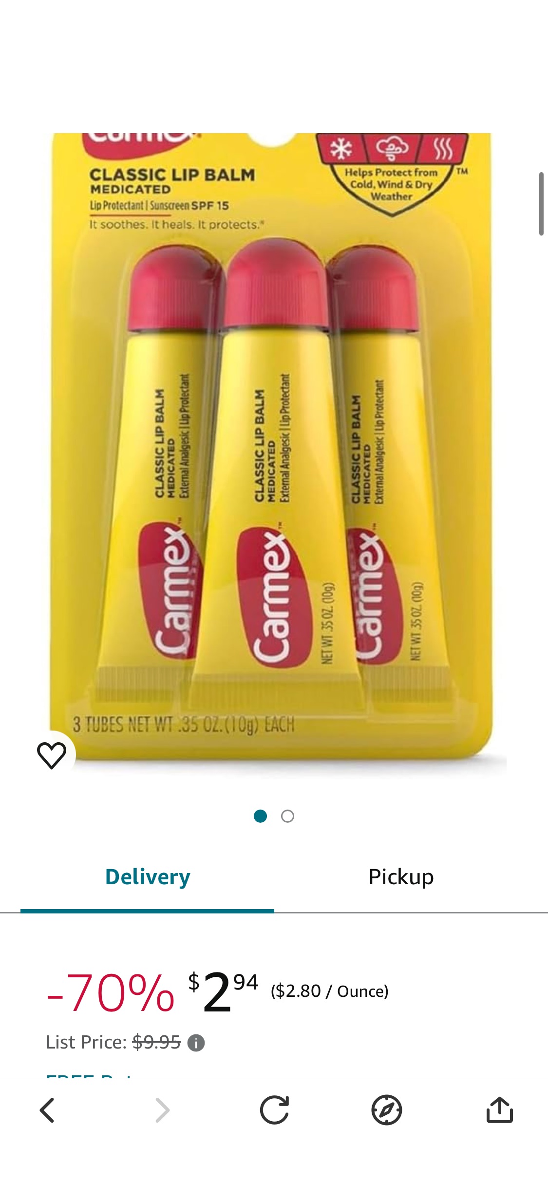 Amazon.com: Carmex Classic Lip Balm, 0.35 Ounce (Pack of 3) : Beauty & Personal Care