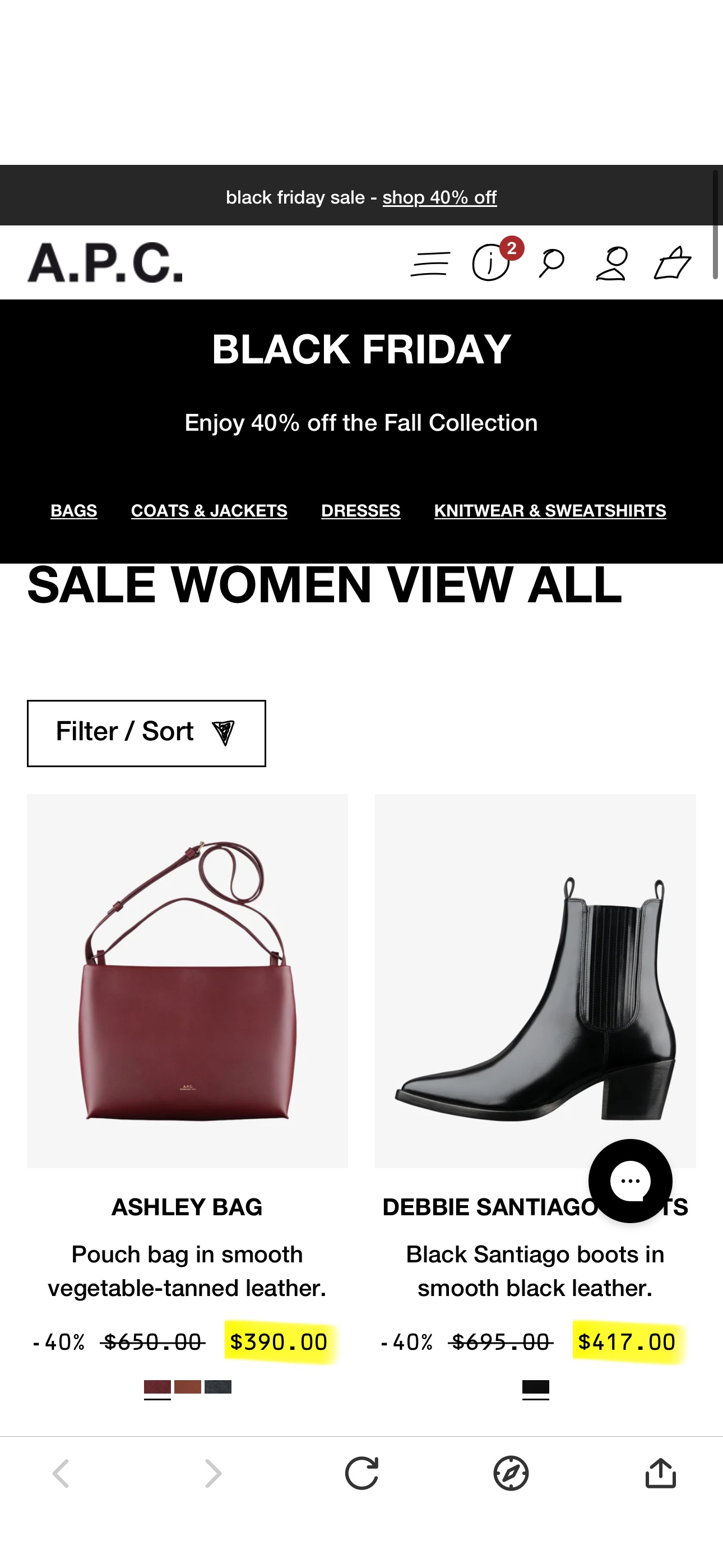 A.P.C. Women's Sale | 40% Off Fall/Winter 24 | Ready-to-Wear & Accessories