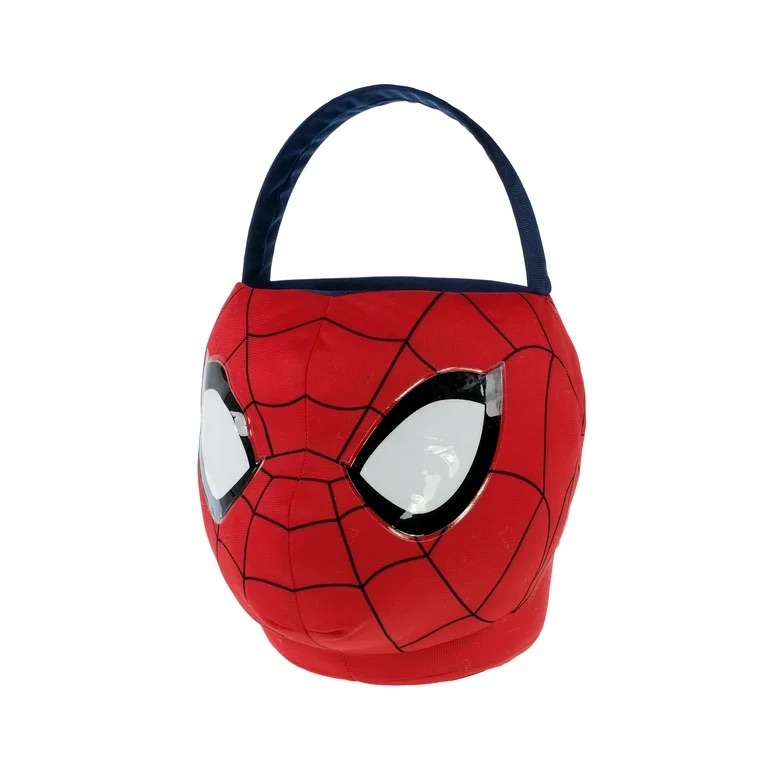 Marvel, Spiderman Halloween Plush Treat Bucket Carrier, 13" Tall, Red, by Ruz - Walmart.com