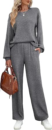 Amazon.com: WIHOLL Tracksuits for Women Set Two Piece Long Sleeve Loose Fit Matching Sets Grey 2XL : Clothing, Shoes &amp; Jewelry