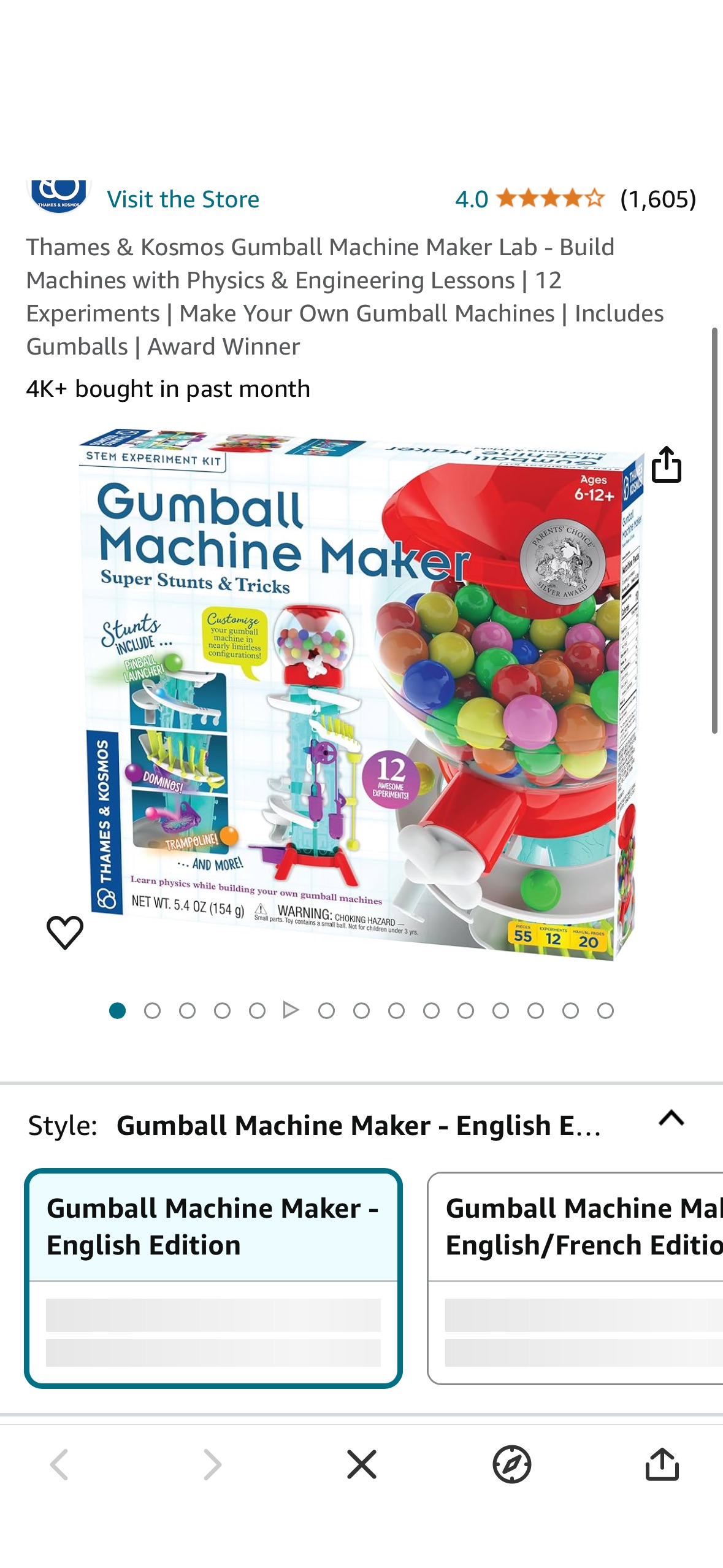 Amazon.com: Thames & Kosmos Gumball Machine Maker Lab - Build Machines with Physics & Engineering Lessons | 12 Experiments | Make Your Own Gumball Machines | Includes Gumballs | Award Winner : Toys & 