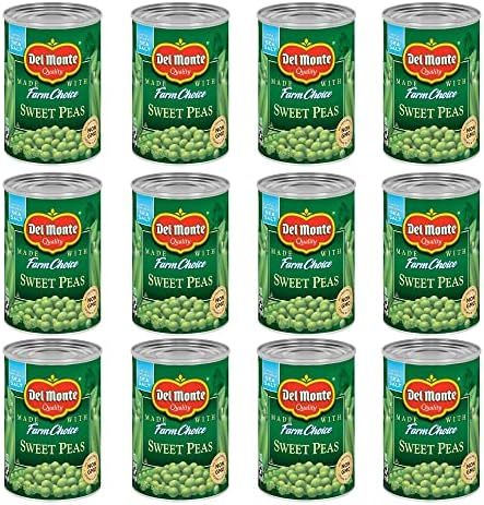 Amazon.com : DEL MONTE Sweet Peas Canned Vegetables, 12 Pack, 15 oz Can : Grocery &amp; Gourmet Food