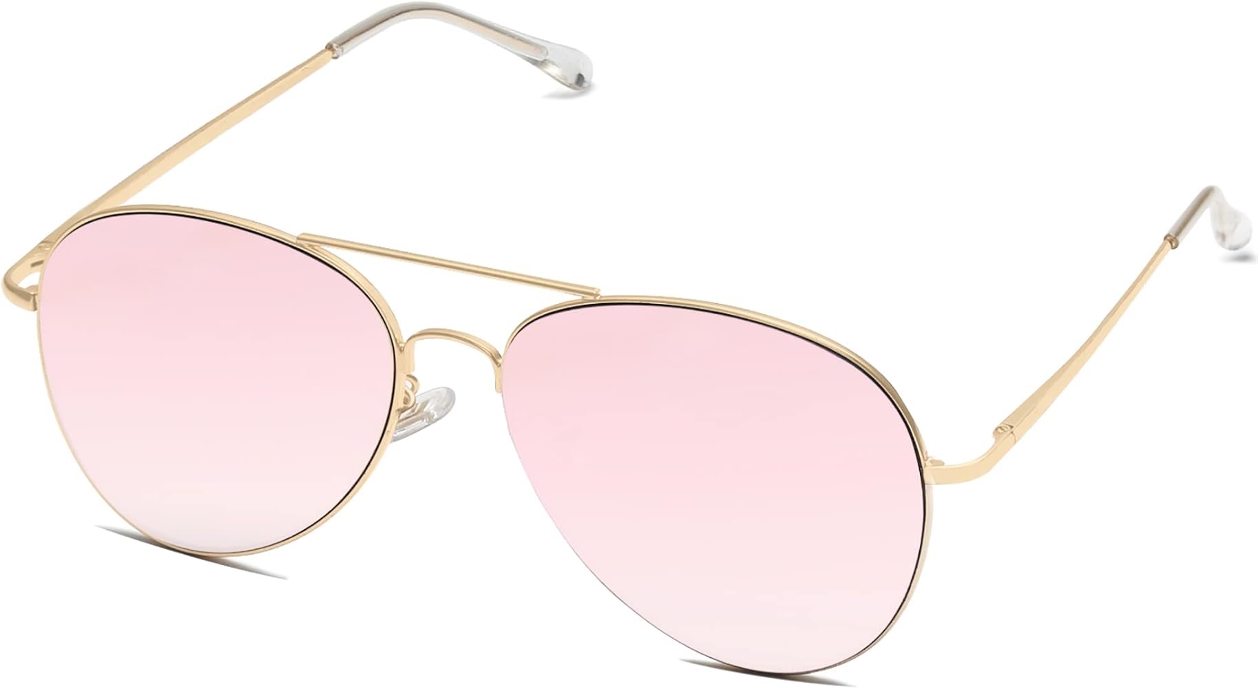 Amazon.com: SOJOS Classic Aviator Sunglasses for Women Men Metal Frame Spring Hinges SJ1030, Gold/Pink : Clothing, Shoes & Jewelry