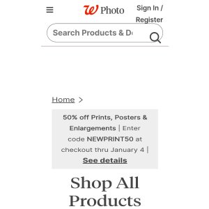 $0 Walgreens免费8x10照片