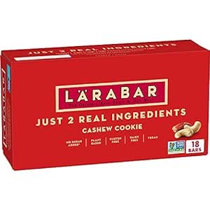 $9.75 Amazon.com: Larabar Cashew Cookie, Gluten Free Vegan Fruit & Nut Bars, 1.7 oz, 18 ct : Grocery & Gourmet Food