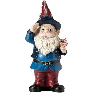 $11.30 Amazon.com : Alpine Corporation 12" Tall Outdoor Patriotic Garden Gnome Saluting Yard Statue Decoration : Patio, Lawn & Garden