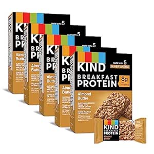 Amazon.com: KIND Breakfast, Healthy Snack Bar, Almond Butter, Gluten Free Breakfast Bars, 8g Protein, 1.76 OZ Packs (30 Count) : Grocery &amp; Gourmet Food