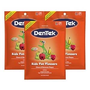 $3.84 Amazon.com : DenTek Kids Fun Flossers, Removes Food & Plaque, 75 Count, 3 Pack : Health & Household