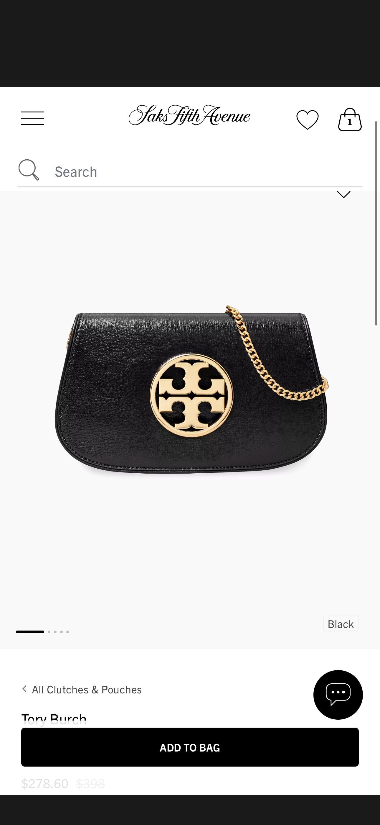 Shop Tory Burch Reva Leather Clutch-On-Chain | Saks Fifth Avenue