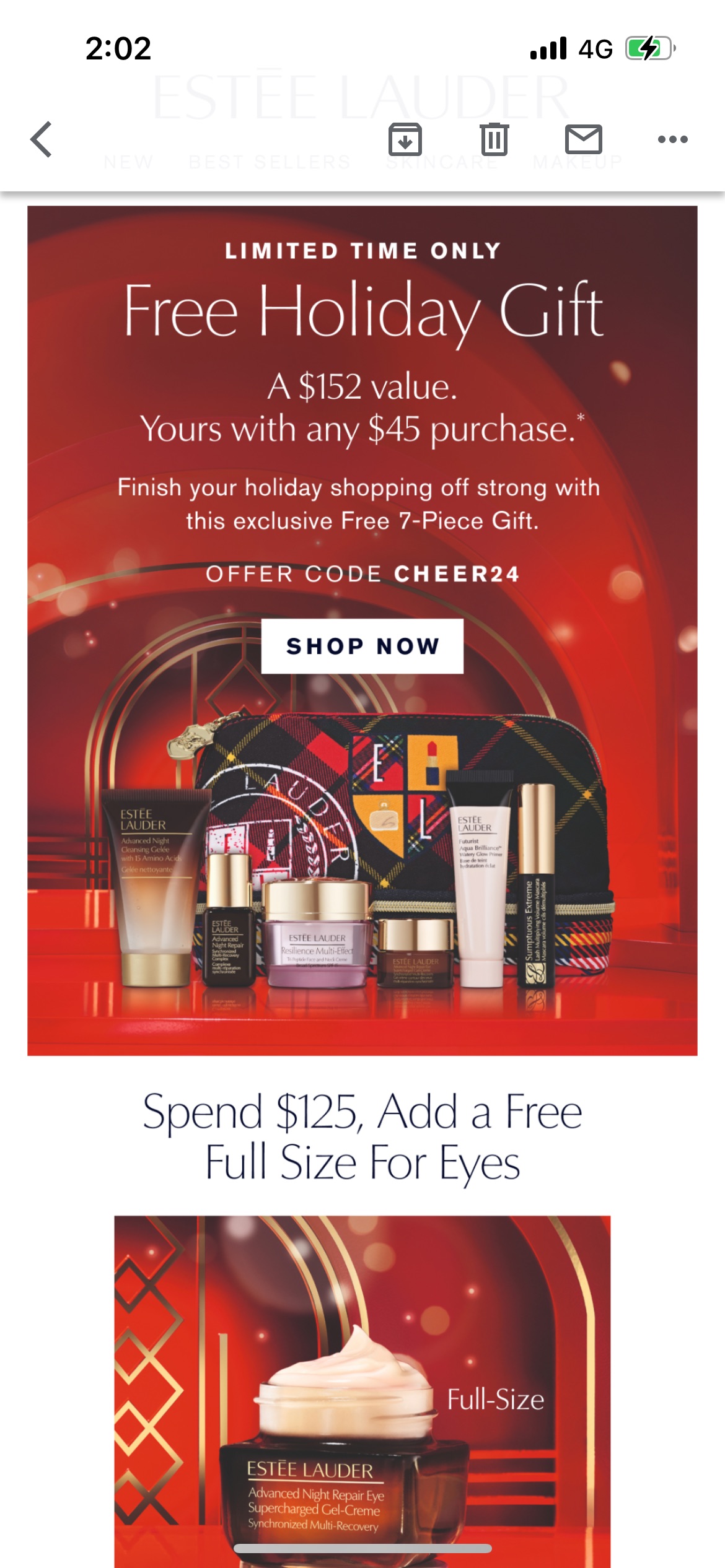 Free Holiday Gift
A $152 value.
Yours with any $45 purchase.
Finish your holiday shopping off strong with this exclusive Free 7-Piece Gift.
OFFER CODE CHEER24

Spend $125, Add a Free Full Size For Eye