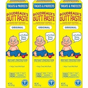 $10.81 Amazon.com: Boudreaux's Butt Paste Original Diaper Rash Cream, Ointment for Baby, 4 oz Tube, 3 Pack : Baby