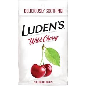 $0.82 Amazon.com: Luden's Wild Cherry Throat Drops | Deliciously Soothing | 30 Drops | 1 Bag