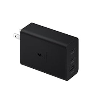 $29.99 Amazon.com: SAMSUNG 3-Port Super Fast Charging Wall Charger, 1x USB-C 65W, 1x USB-C 25W, 1x USB-A 15W, Max capacity 65W (Cable not included), Black, US version : Cell Phones & Accessories