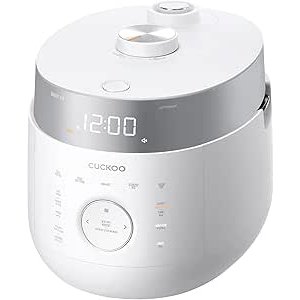 $369.11 Amazon.com: CUCKOO CRP-LHTR1009FW 10-Cup (Uncooked) / 20-Cup (Cooked) Induction Heating Twin Pressure Rice Cooker with Nonstick Inner Pot, 16 Menu Modes, 3 Voice Guide, Auto Clean (White): H
