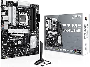 ASUS Prime B650-PLUS WiFi AMD B650 AM5 Ryzen™ Desktop 9000 8000 &amp; 7000 ATX Motherboard, DDR5, PCIe 5.0 M.2, 2.5Gb LAN, WiFi 6E, HDMI™, SATA 6 Gbps