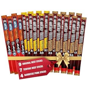 $12.63 Amazon.com : Jack Link's Beef Sticks - Includes (9) Original, (7) Teriyaki, (4) Barbecue Pork‚ Great Stocking Stuffer, Holiday Gift for Men, Protein Snack, No Added MSG, 0.92 Oz. (20 Co