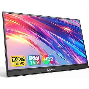 $39.99 Amazon.com: Anyuse Portable Monitor 15.6 Inch 1080P USB-C HDMI Ultra-Slim Travel Monitor with Kickstand, for Laptop, PC, Mac Phone, PS, Xbox, Swich IPS Ultra-Thin Zero Frame Gaming Monitor :