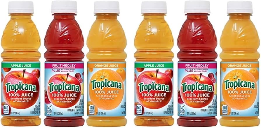 Amazon.com : Tropicana 100% Juice 3-flavor Classic Variety Pack,10 Fl Oz (Pack of 48) : Grocery & Gourmet Food 果汁48瓶