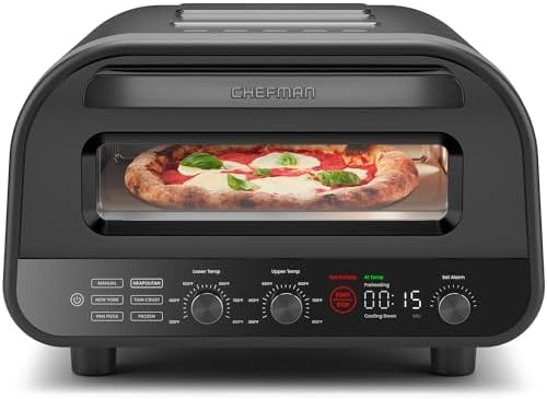 Amazon.com: CHEFMAN Indoor Pizza Oven - Makes 12 Inch Pizzas in Minutes, Heats up to 800°F - Countertop Electric Pizza Maker with 5 Touchscreen Presets, Pizza Stone and Peel Included - Stain